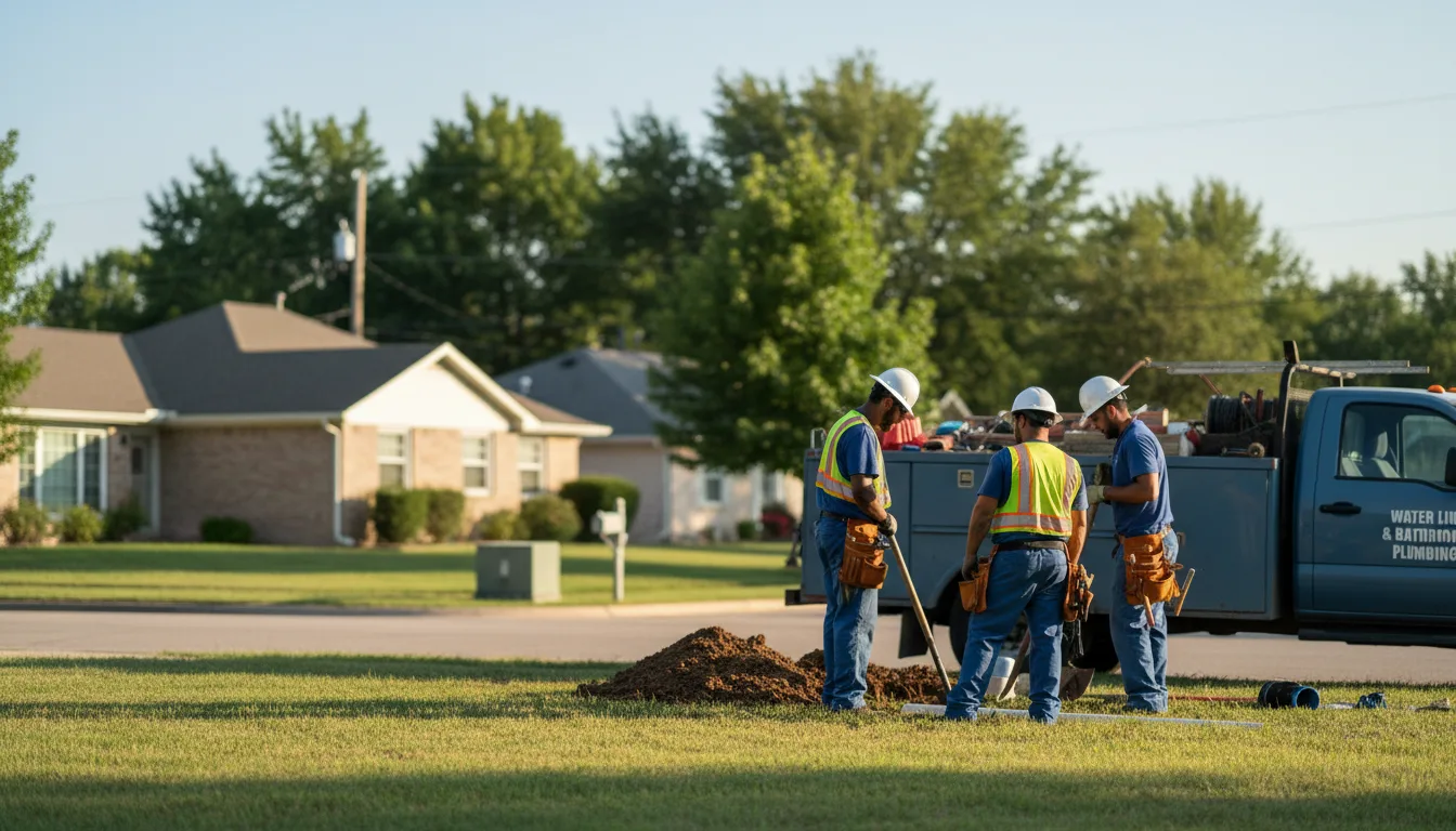 Residential water line and bathroom plumbing service in Ramona, KS